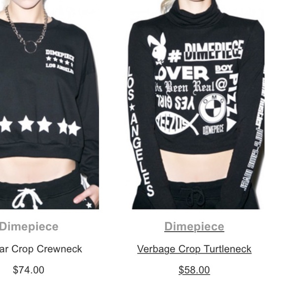 Dimepiece LA Verbage Crop Turtleneck - Picture 3 of 4